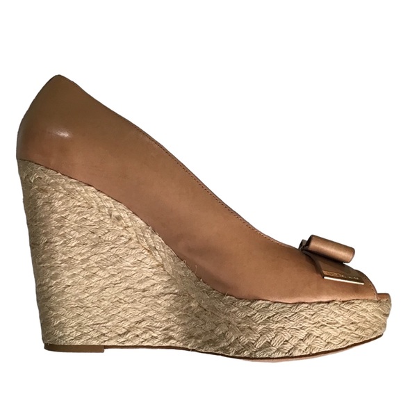 Michael Kors Leather “Meg Wedges” Espadrilles with Cute Leather Bows - Size 11 - Picture 6 of 11